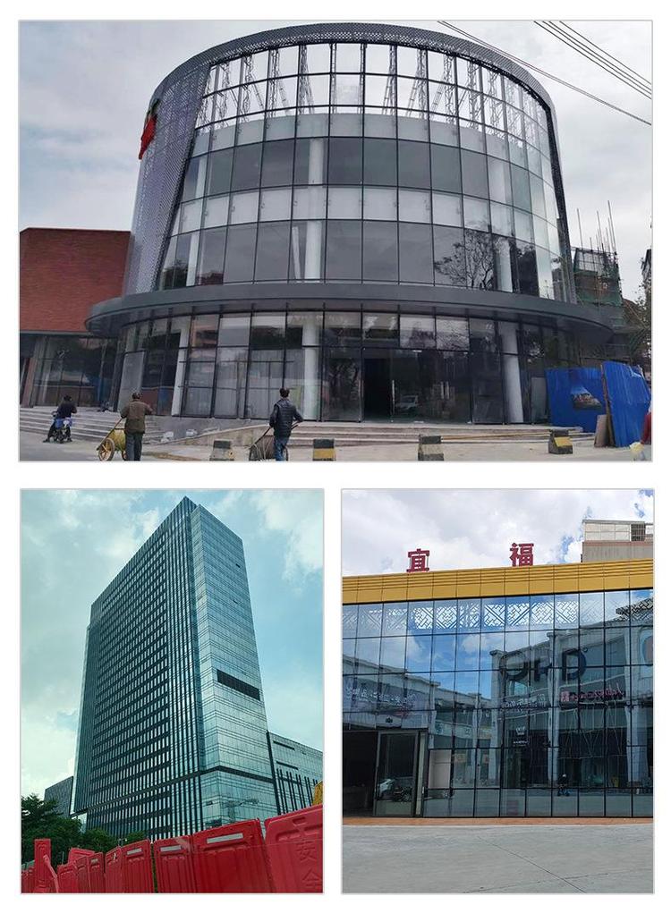 大弧形玻璃幕墙建筑转角外墙装饰玻璃幕墙开放式异型双曲幕墙工程